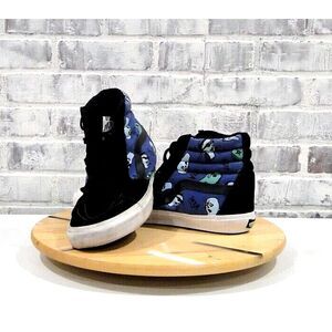 Vans X Spot X Russ‎ Pope Size 12 Sk8 Hi Pro Black Suede Rare Art Skateboard